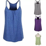 LOVEMI - Lovemi - Pure Color Summer Sling Yoga T-shirt Vest