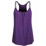 LOVEMI - Lovemi - Pure Color Summer Sling Yoga T-shirt Vest