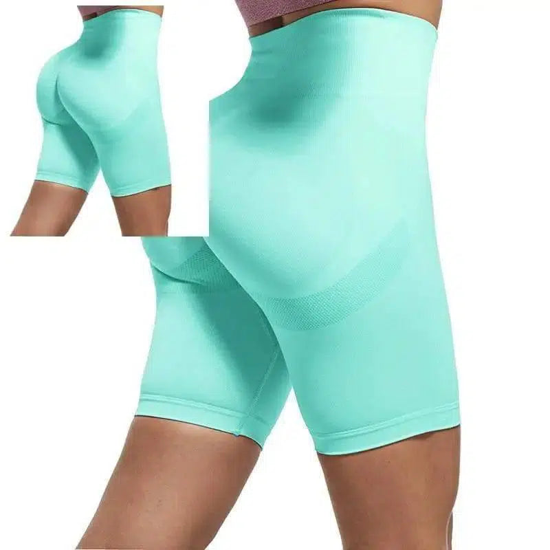 Quick-Drying Clothes Running Fitness Five-Point Leggings-Green-13