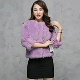 LOVEMI - Lovemi - Rabbit fur grass imported seven-quarter sleeve