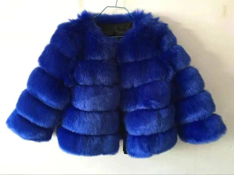 S-3XL Mink Coats Women Winter Fashion FAUX Fur Coat-Blue-11