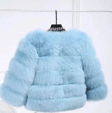 S-3XL Mink Coats Women Winter Fashion FAUX Fur Coat-Light Blue-6