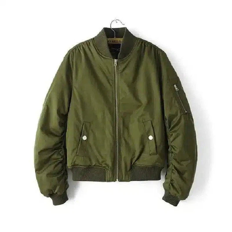 Men's Burgundy Bomber Jacket - Stylish & Durable-Army Green-3