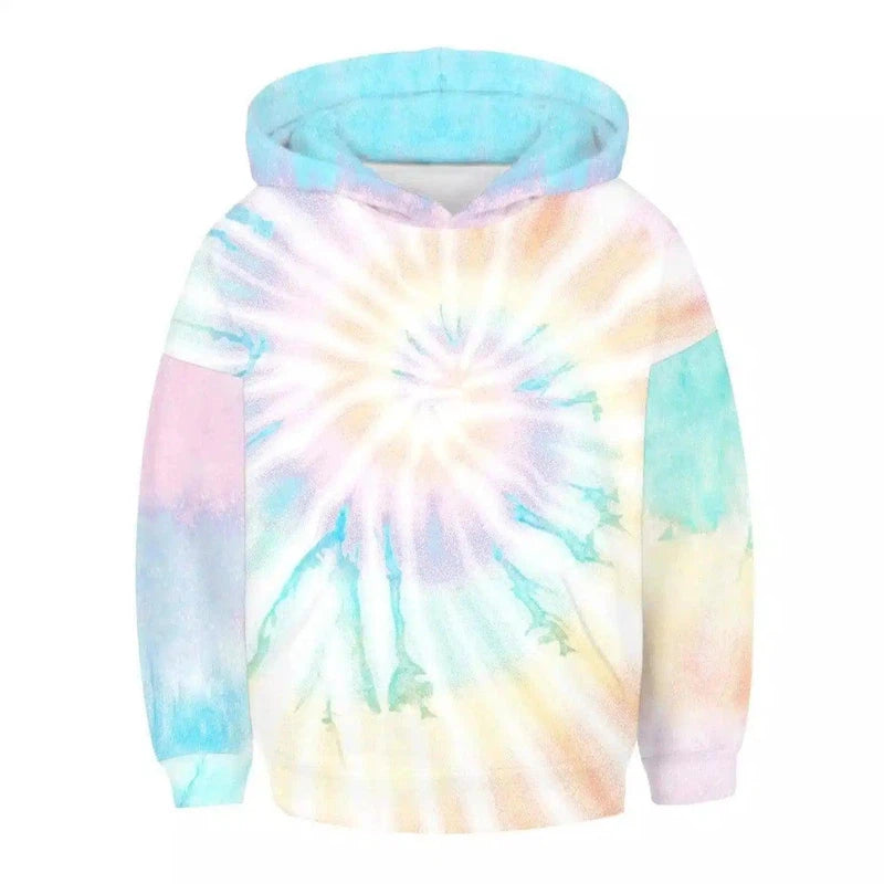 Tie-Dye Pullover Hoodie with Kangaroo Pocket-TWQH002-3