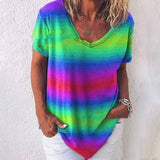 LOVEMI - Lovemi - Tie-dye Gradient Loose Plus Size Ladies Rainbow