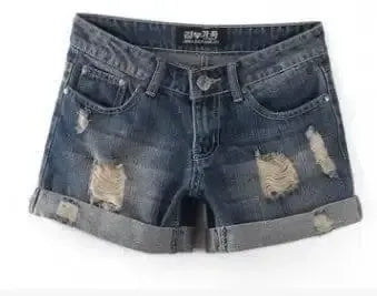 Torn Denim Shorts For Women-7