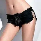 Ultra-low waist shorts hot pants-Black-12