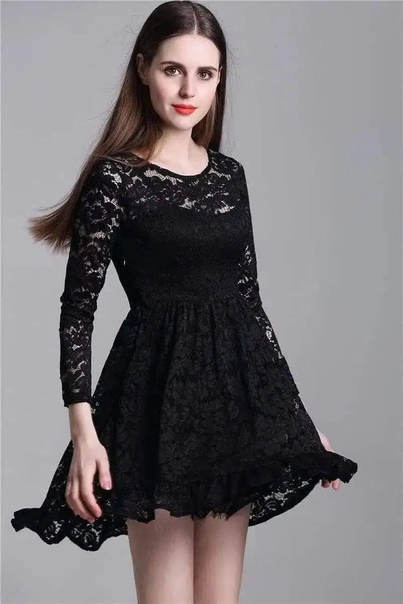 LOVEMI - Lovemi - Wild Beauty Hollow Lace Mini Dress