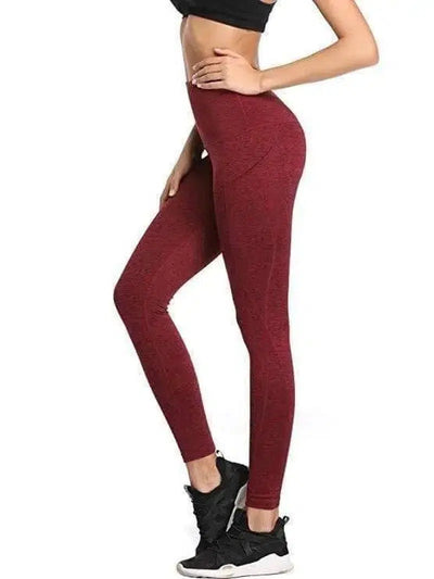 Women Pocket Casual Yoga Pants-Red-7