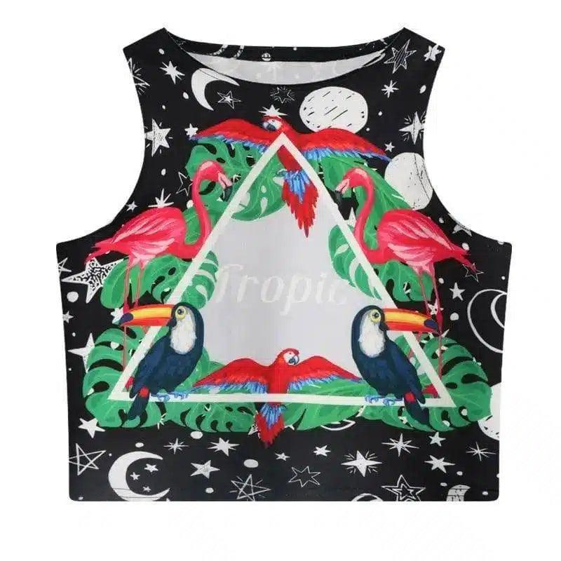 LOVEMI - Lovemi - Women's Harajuku Style Triangle Totem Bird Vest