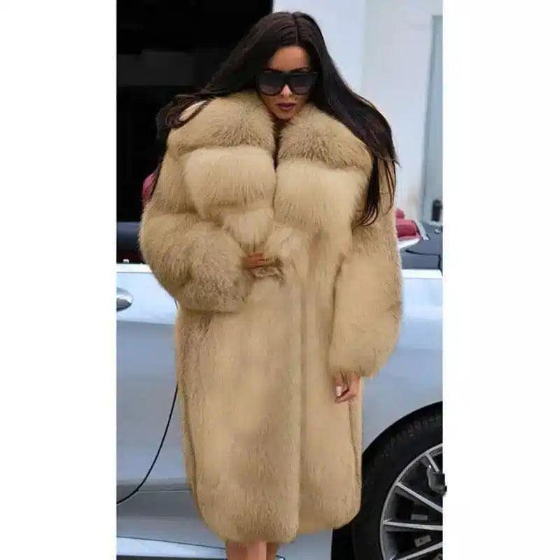 LOVEMI - Lovemi - Women's hooded long fashionable fur coat