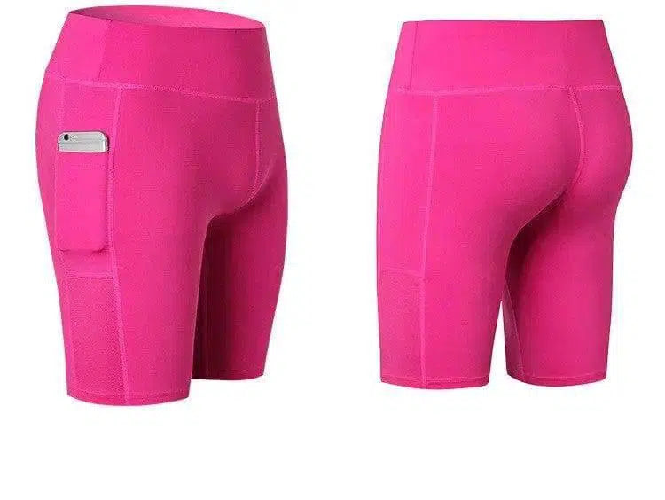 Women's Yoga Shorts Side Pockets Fitness Running Elastic-10