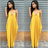 Women Summer Dress 2019 Casual Long Dresses Plus Size-Yellow-23