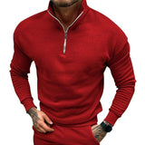 Men's Autumn And Winter Fleece-lined Solid Color Long Sleeve-2