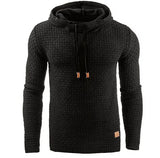 Men's Jacquard Sweater Long-sleeved Hoodie Warm Color Hooded Sweatshirt Jacket Beige / 5XL-Black-12