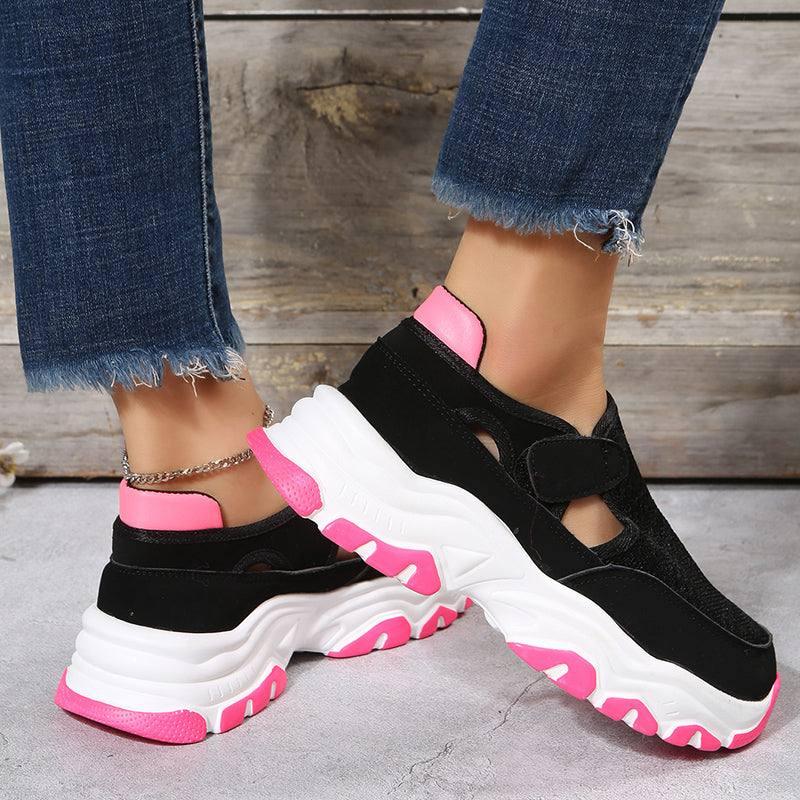 Sport Shoes Women Fashion Outdoor Flat Heel Round Toe Preppy Running Shoes-4