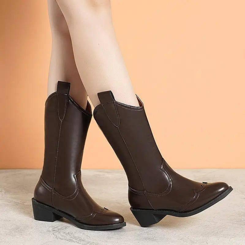 new Autumn Fashion Mid-calf Boots For Women Pointed Sleeve-9