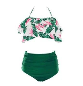 new bikini European and American sexy high waist split-Greenpants-5