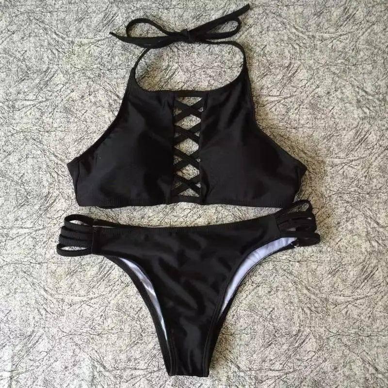 Nouvelle Multi-corde Bikini Dames Maillots De Bain-black-5
