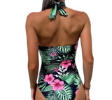 One-piece Halterneck All-in-one Bikini Print-4