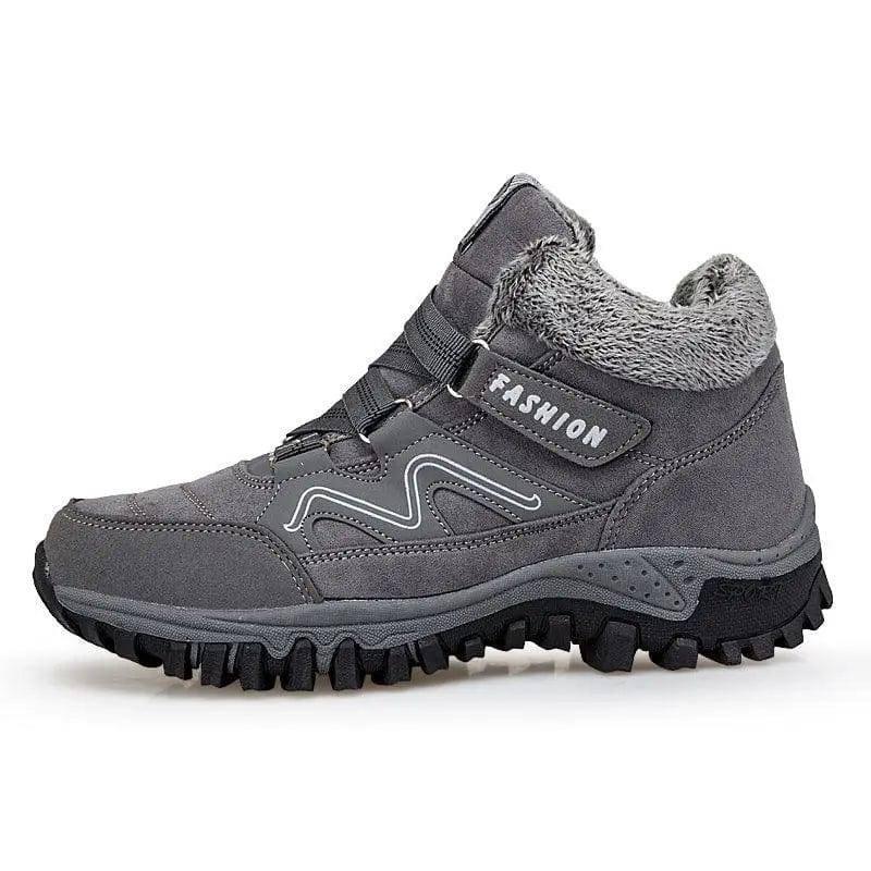 Outdoor Snow Plus Velvet Warm Women's Cotton Shoes-Gray-8