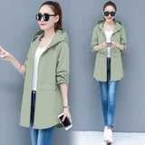 Plus Fat Plus Size Women's Trench Coat-Green-8