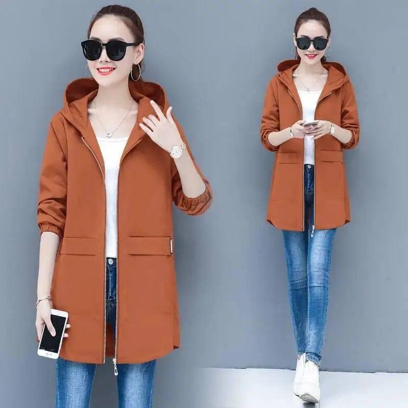 Plus Fat Plus Size Women's Trench Coat-9