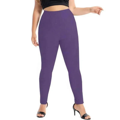 Plus Size Leggings For Women Modal Cotton Stretch Elastic-Plum Leggings Plus-6