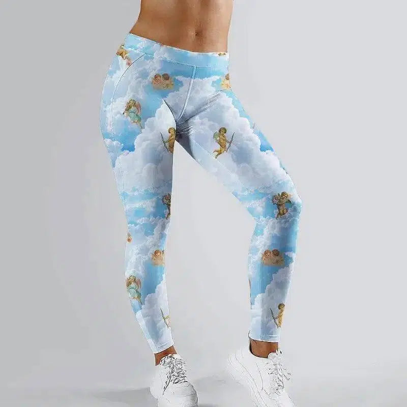 LOVEMI - Lovemi - Printed Cupid Leggings Outer Wear Leggings