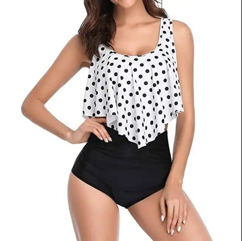 Printed high waist bikini-Black-3