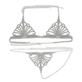 Rhinestone-Embellished Lingerie Set-Silver-7