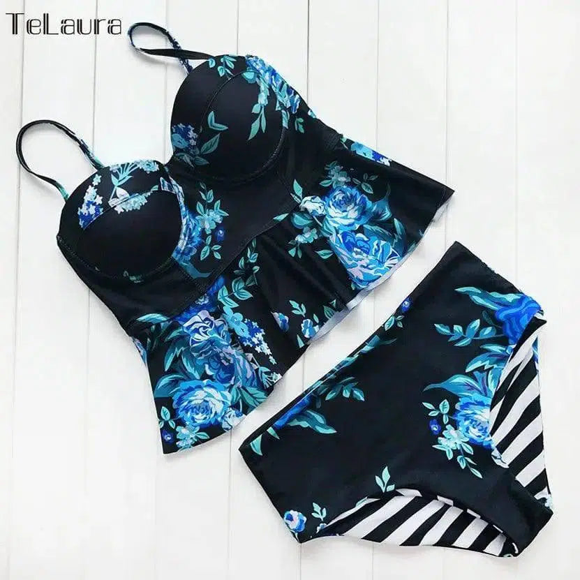 Sexy Bikini Swimwear Women Push Up Swimsuit High Waisted-3-4