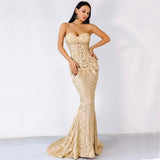 ELEGANT STRAPLESS GEOMETRIC EVENING DRESS-5