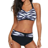 Sexy pattern fashion split swimsuit-Black-5