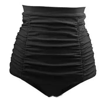 Solid High Waist Bikini Bottom Women Swimwear-2