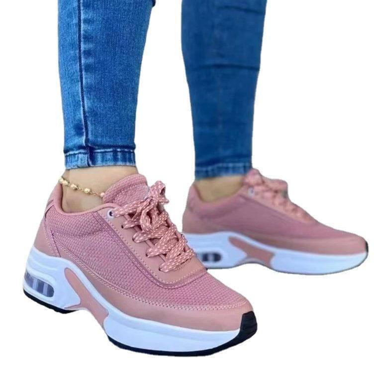 Sports Shoes Women SneakersThick Sole Breathable Casual Lace-Up Shoes-4