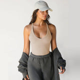 Spring Knitted Vest Sexy Slim Top Womens Clothing-Apricot-6