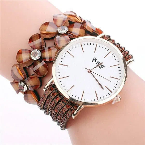 Stainless steel shell quartz watches Women luxury brand velvet drill band watch Ladies high quality fashion clock-3