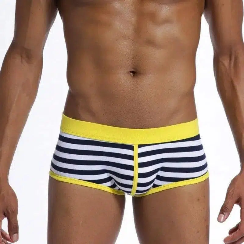 Striped men's boxer-Yellow-2