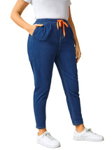 Stylish Drawstring Blue Joggers for Casual Wear-3