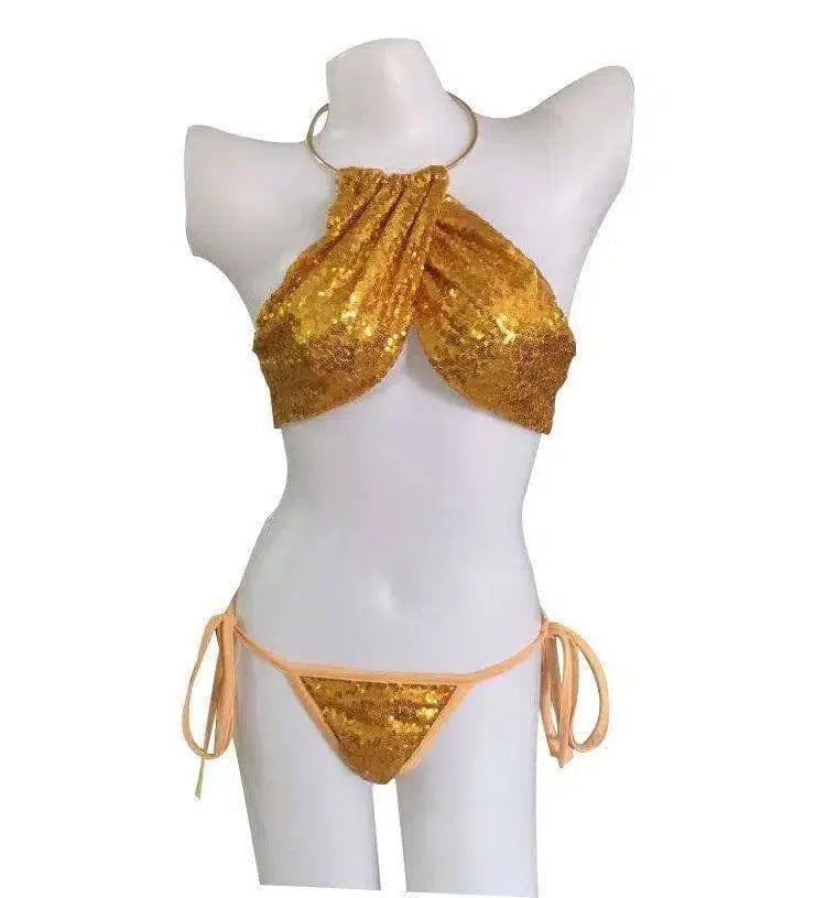 Swimsuit, explosion, bikini, fast sell, foreign trade, neck,-Gold-2