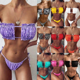 Swimsuit Multicolor Sexy Pleated Hollow Bikini Foreign Trade-1