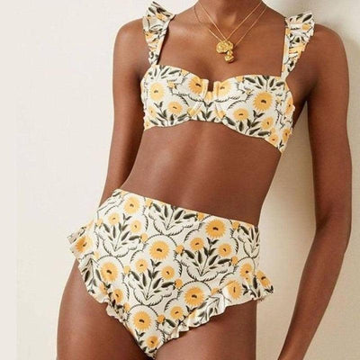 Swimsuit Triangle Micro Bikinis Low Waist Tight Women's-Yellow-1