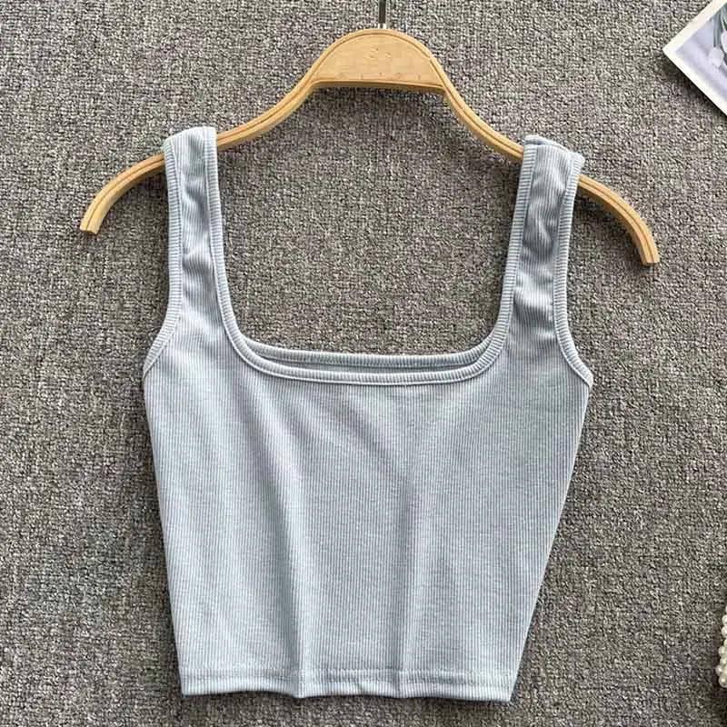 Tank Top Women Sexy Backless Y2k Top Slim Fit Bottoming-Sky blue-17