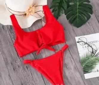 The Europe And The United States Swimsuit Bikini-Red-2