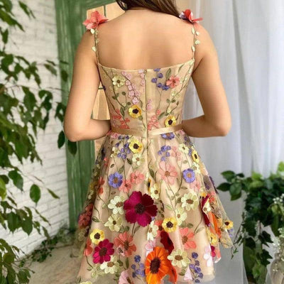 3D Floral Embroidered Dress for Summer Style-3