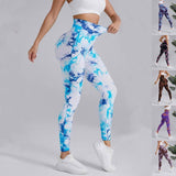 Tie-dye Printed Yoga Pants Fashion Seamless High-waisted-1