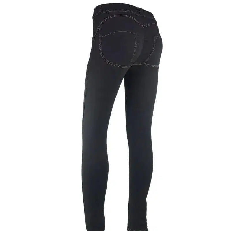 Comfortable Denim Yoga Pants for All-Day Wear-black-4