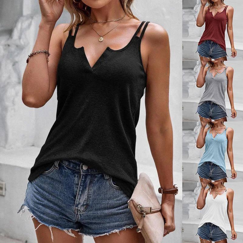 V-neck Camisole Tops For Women Casual Spaghetti Strap Tank-1