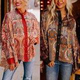 Vintage Printed Loose Street Fashion Tops-1